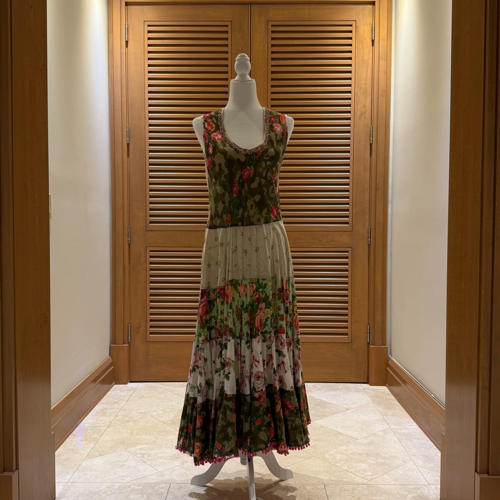 Antica Sartoria by Giacomo Cinque Sleeveless Floral Tiered Maxi Dress